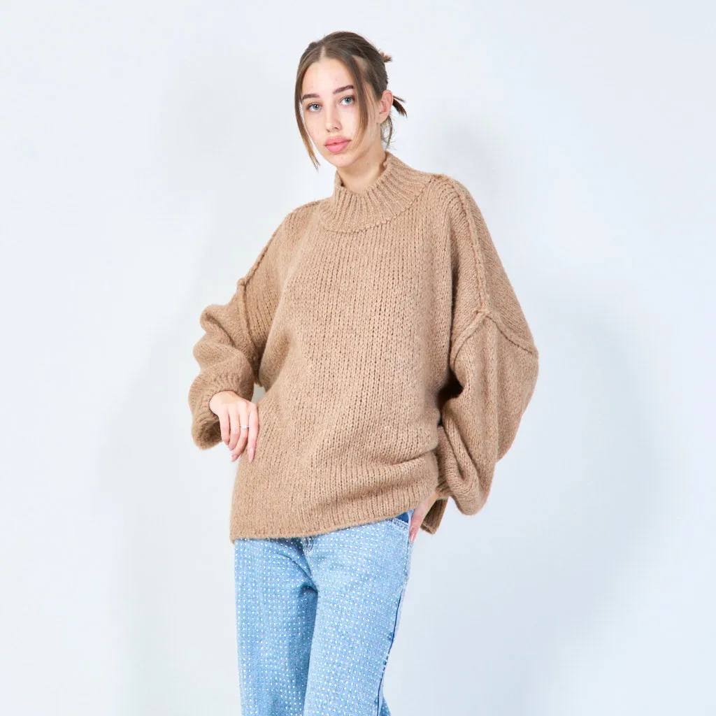 Oversized chunky knit poncho wholesale