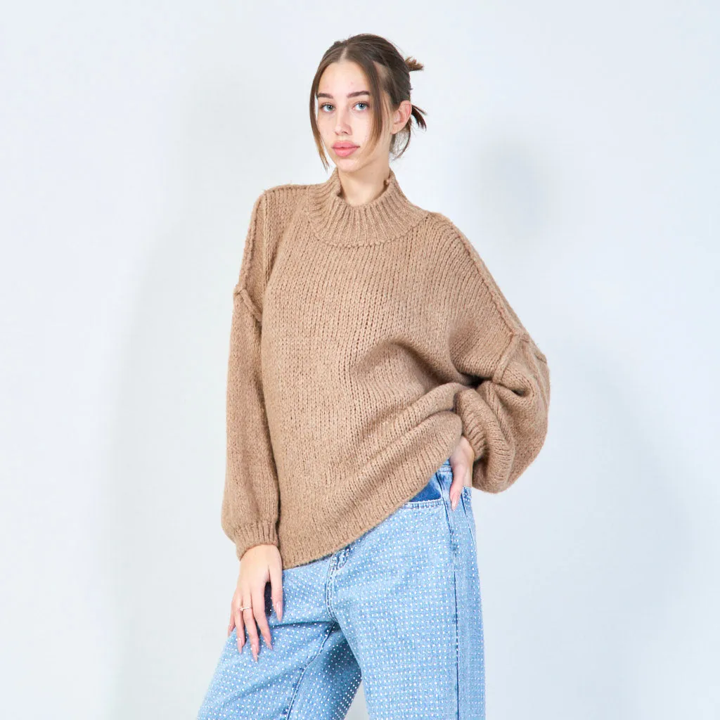 Oversized chunky knit poncho wholesale