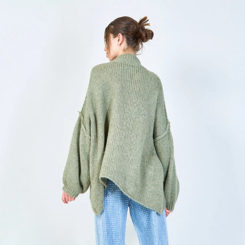 Oversized chunky knit poncho wholesale