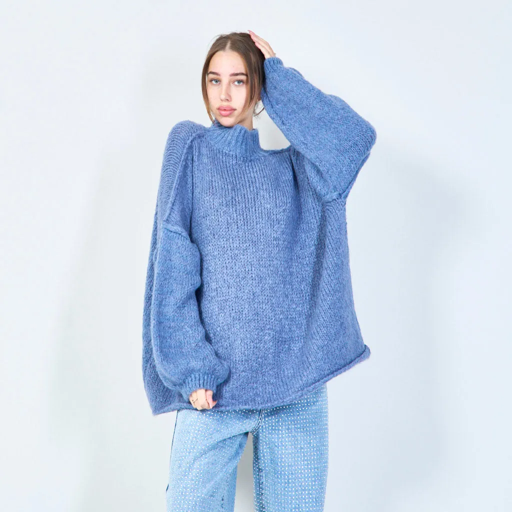 Oversized chunky knit poncho wholesale