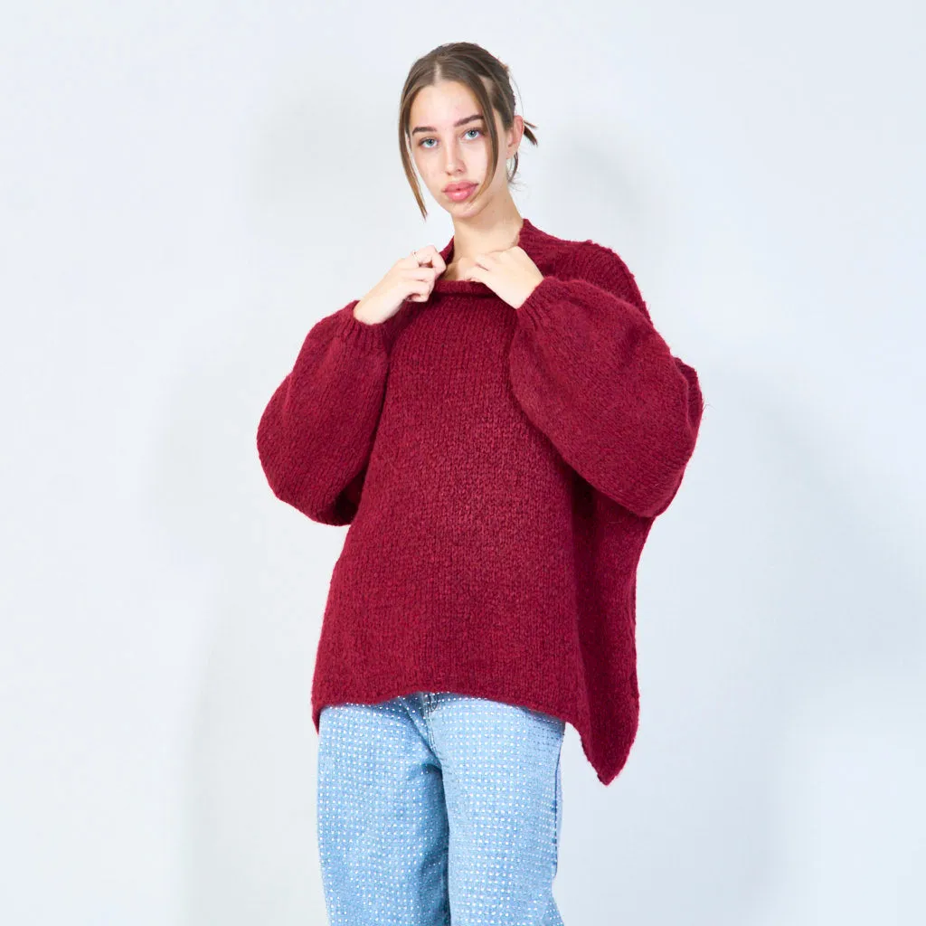 Oversized chunky knit poncho wholesale