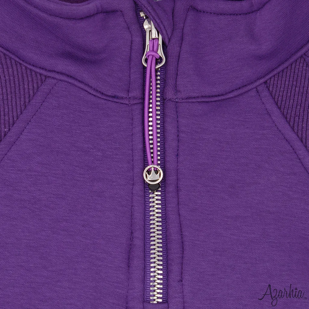 Oversized Cropped 1/4 Zip Sweatshirt in Purple