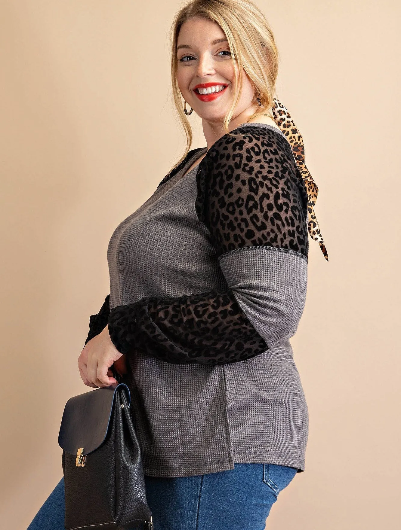 PLUS Sheerly Leopard Thermal Top-2 colors