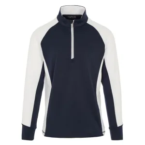 ProQuip Pro-Tech Comfort Stretch 1/4 Zip Midlayer Pullover Top - Navy / White