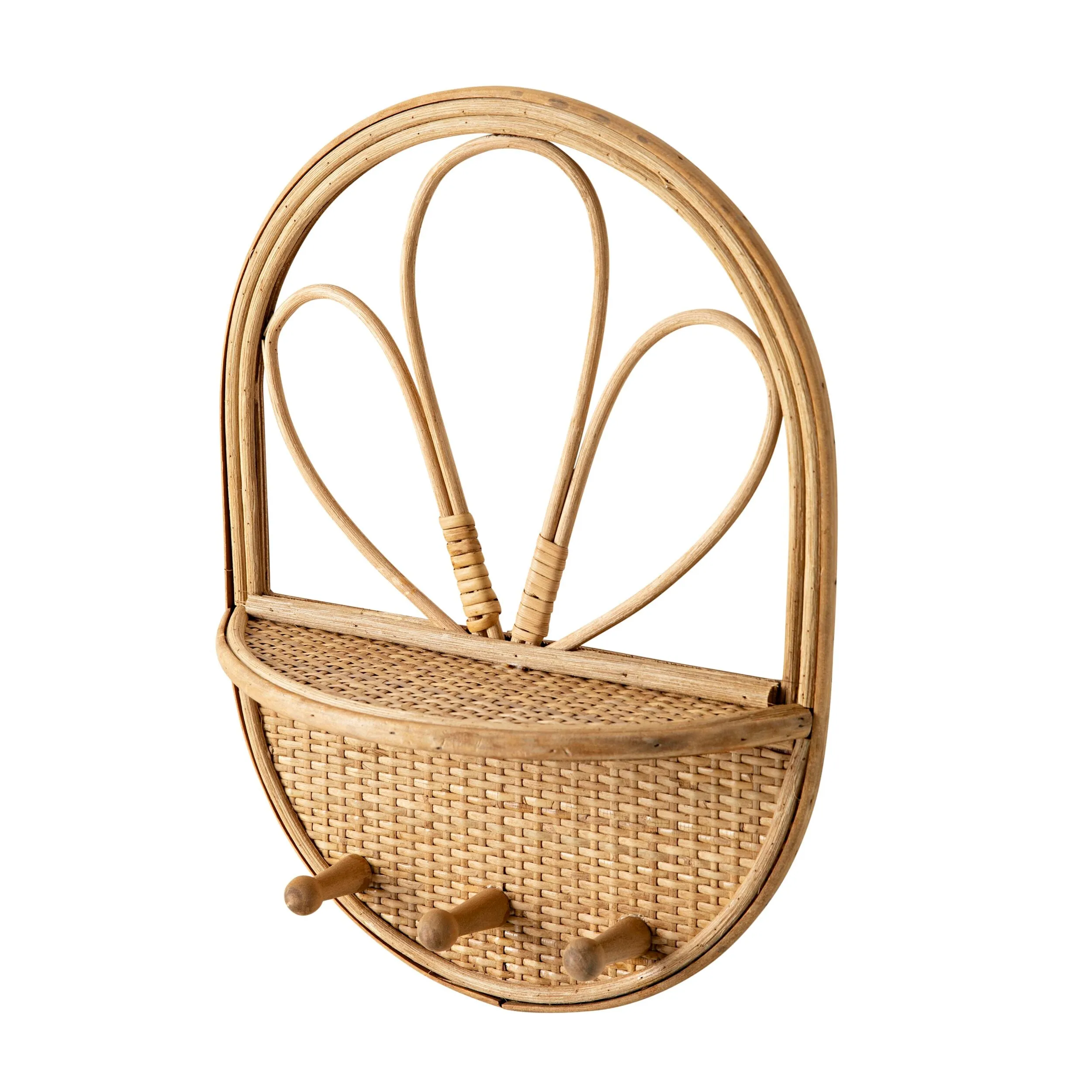 Rattan Oval Three Wall Hook 40.5x30.5cm