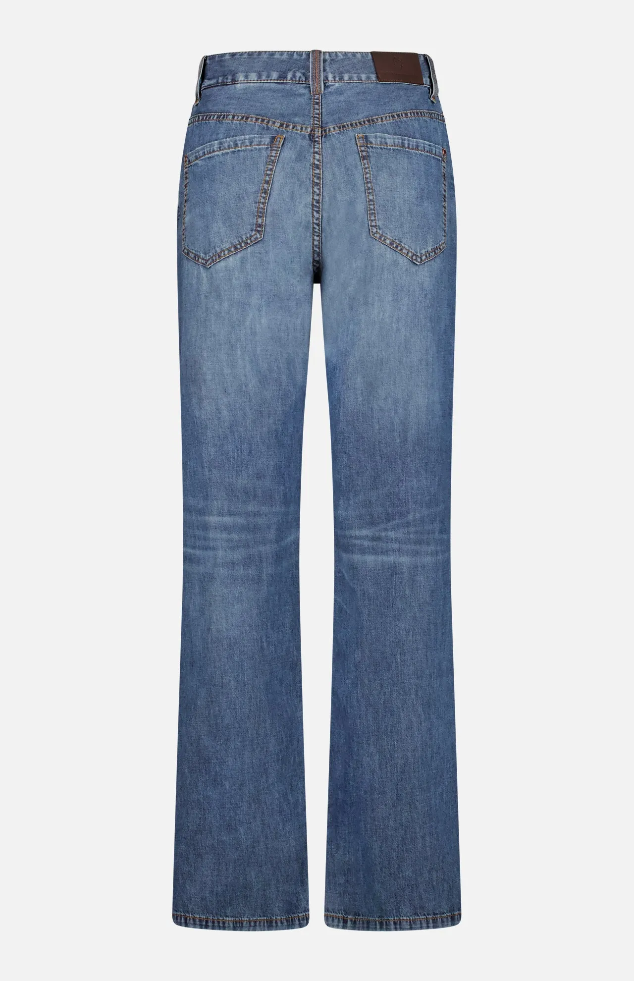 Relaxed Straight Leg Denim Pants