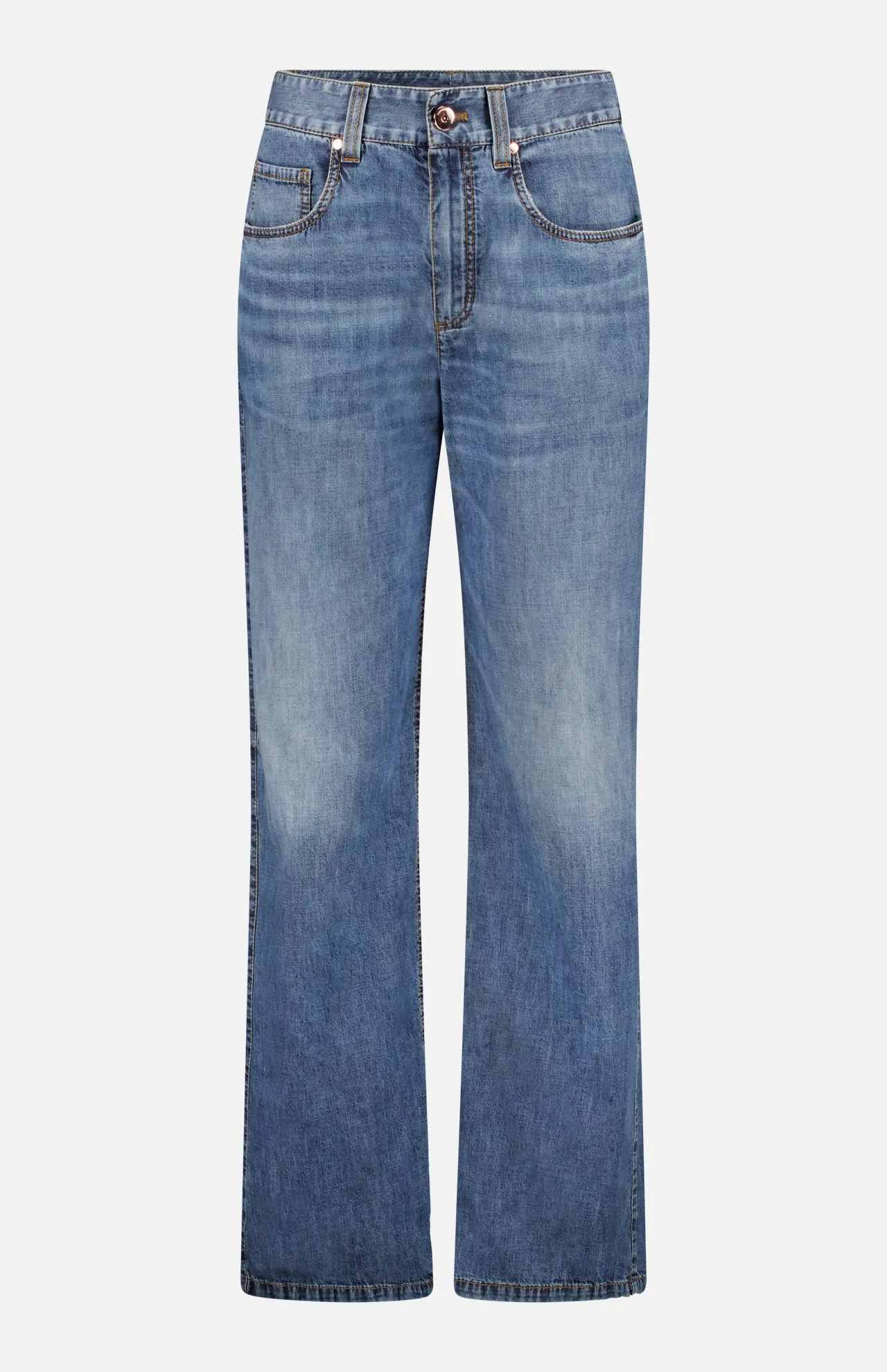 Relaxed Straight Leg Denim Pants