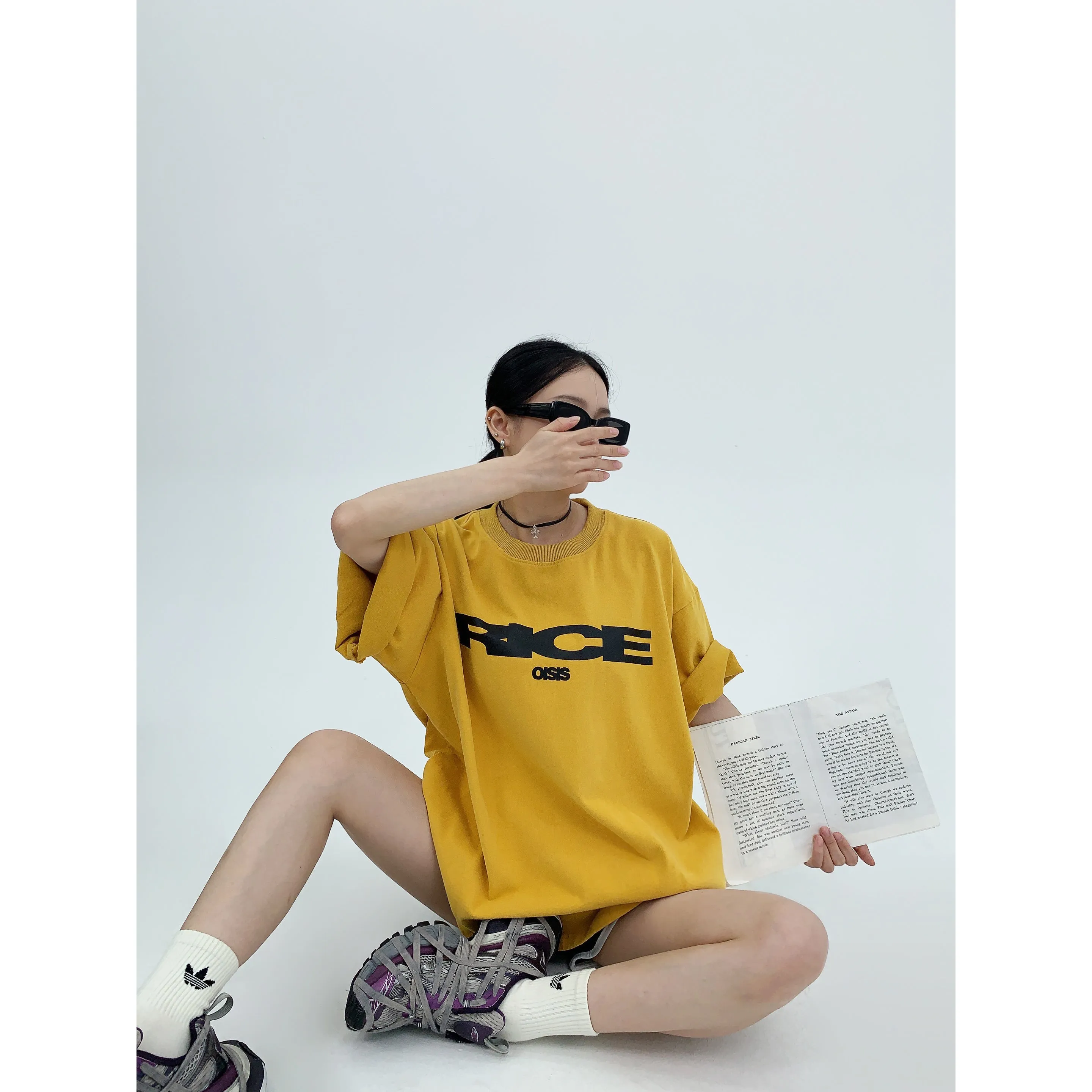 Retro Letter Short-sleeve Oversize T-shirt