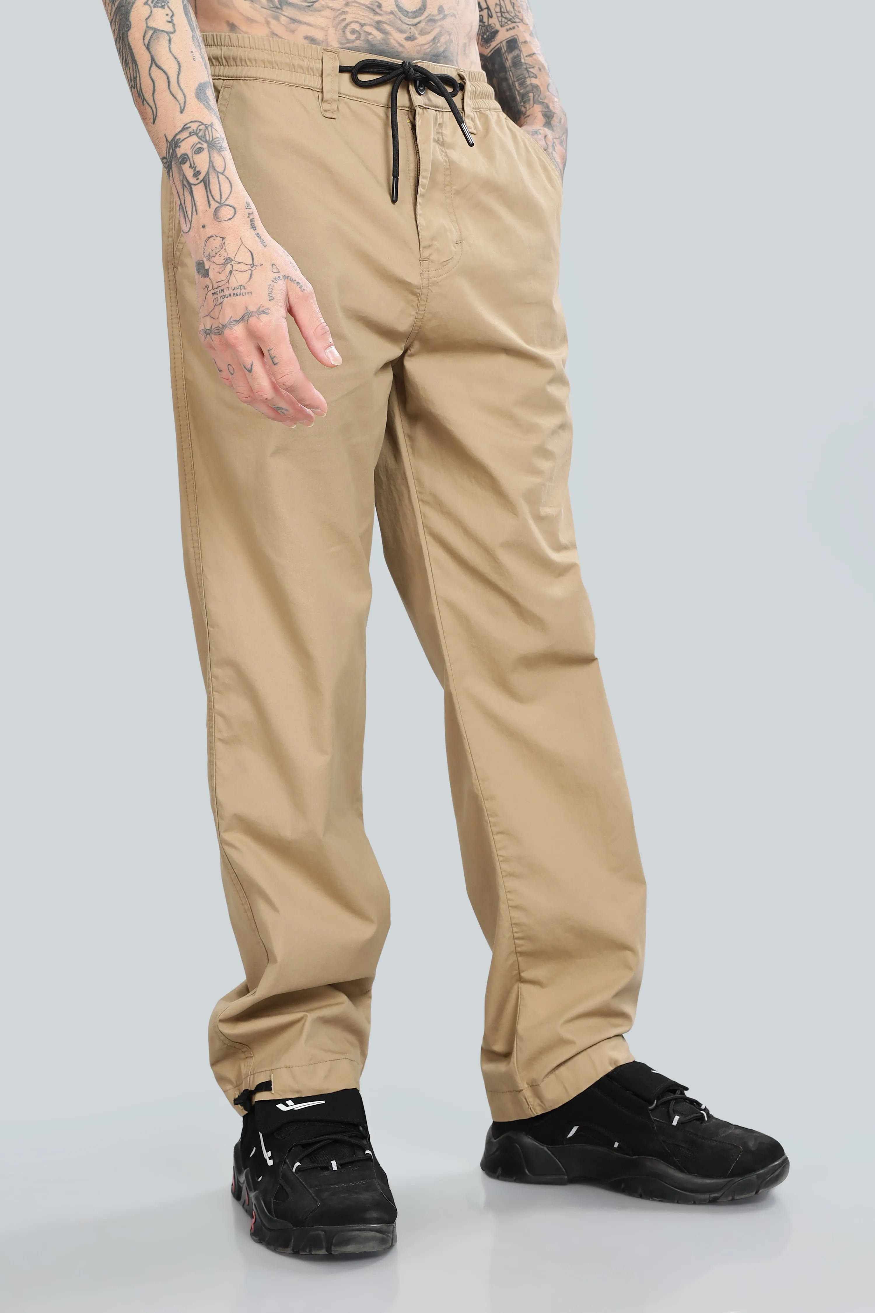 SAINTJONES BEIGE STRAIGHT PANTS.