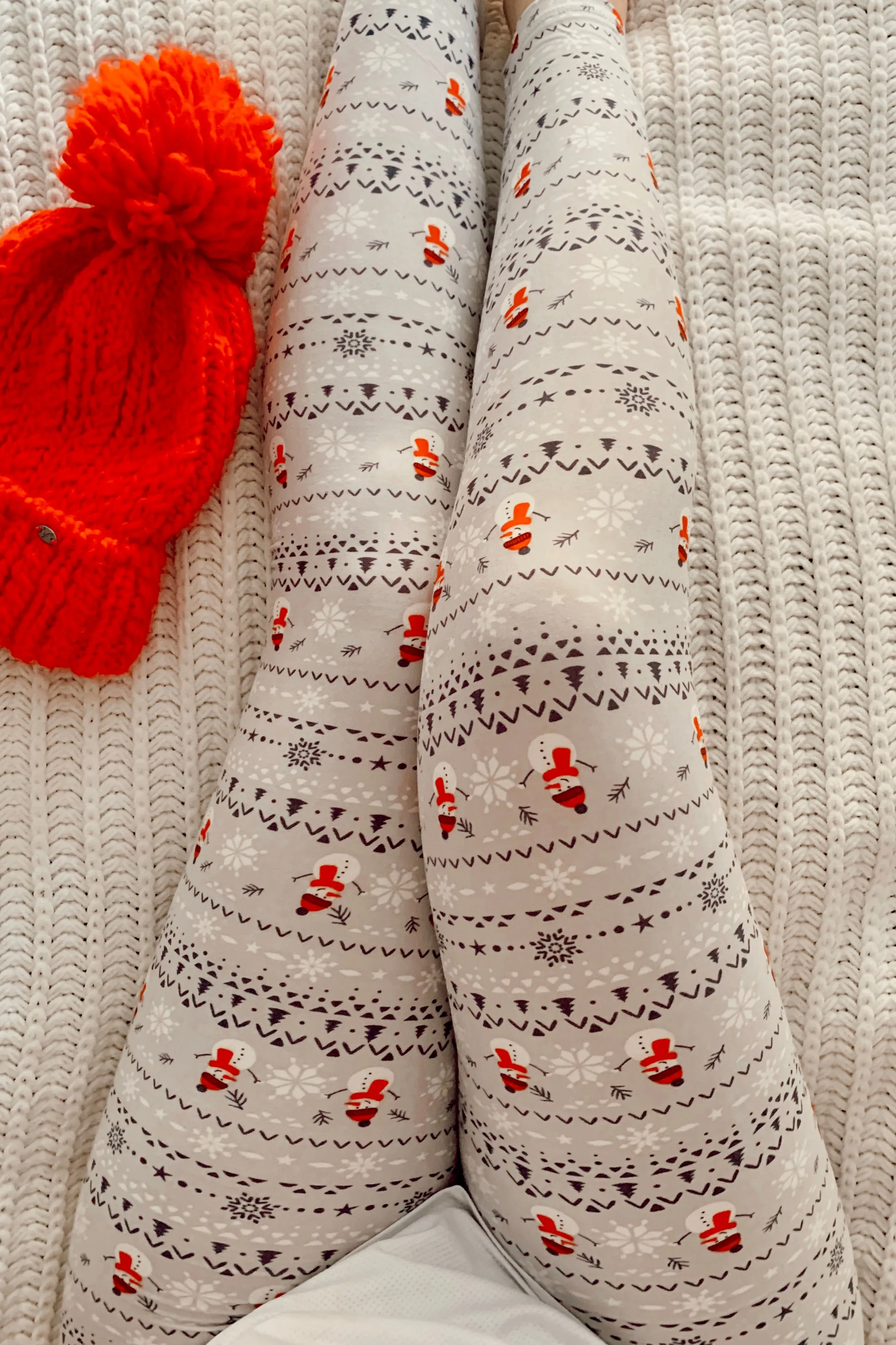 Snowman Print 1" Waist Leggings