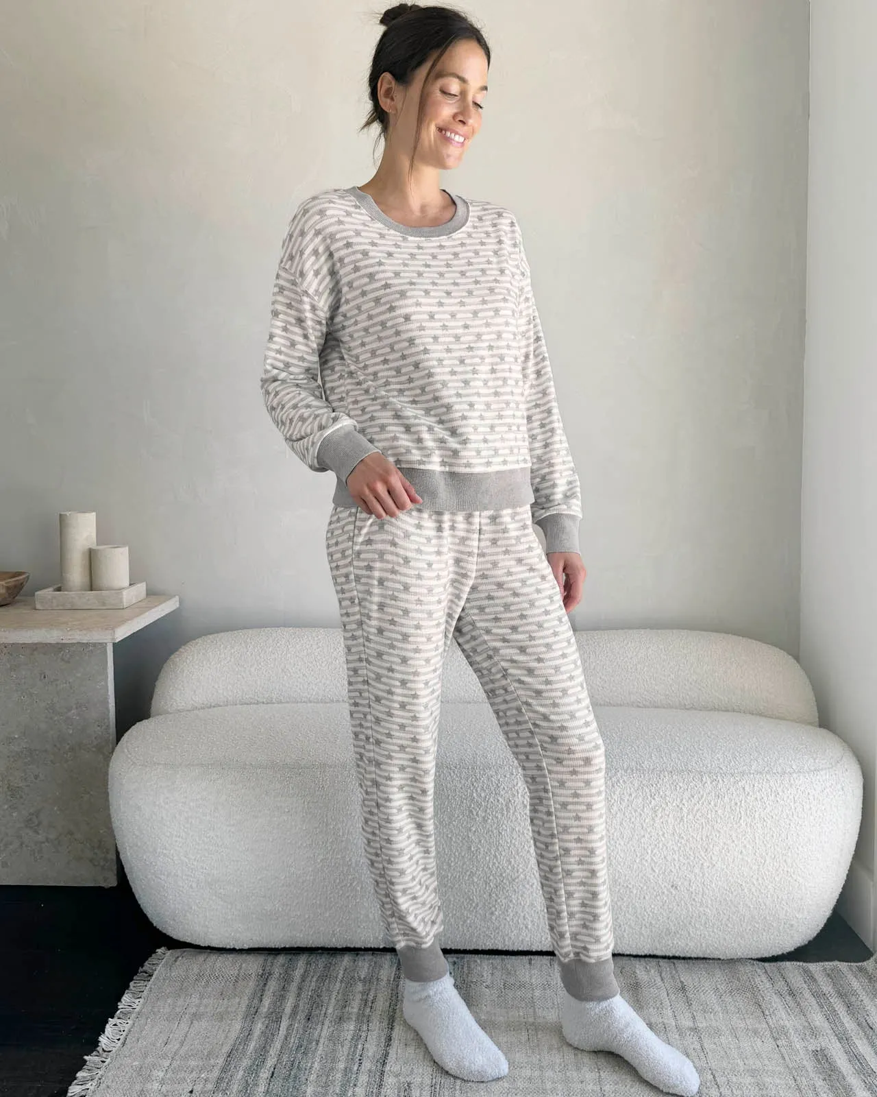 Star Stripe Marna Waffle Thermal PJ Set