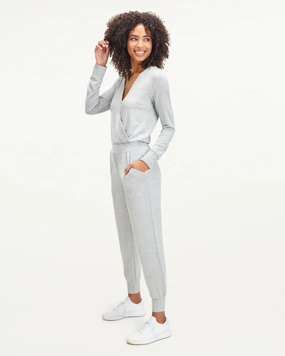 Supersoft Rib Surplice Jumpsuit