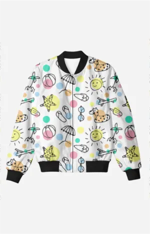 The Doodle Lifestyle - Unisex Printed Bomber Jacket with Pockets