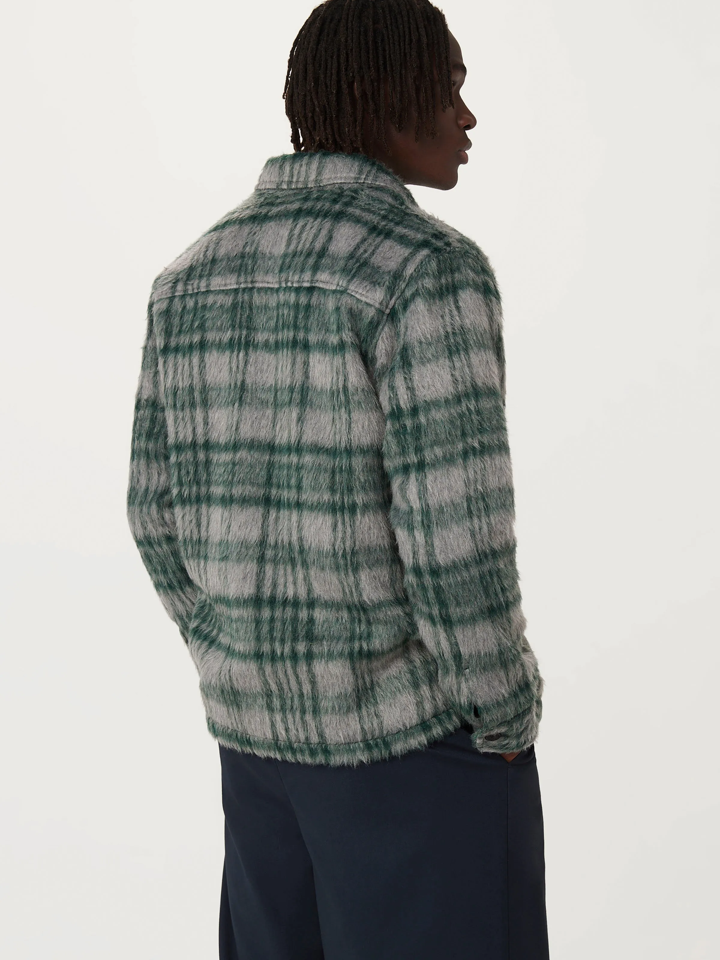 The Fuzzy Overshirt in Forest Green