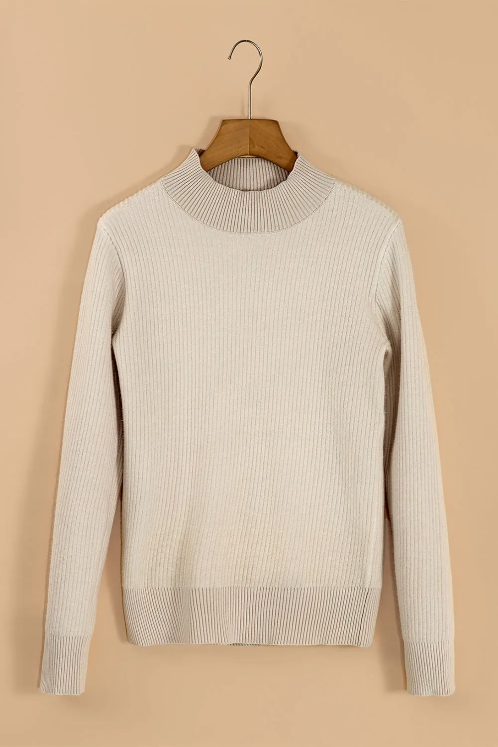 Thermal Lined Ribbed Knit Sweater