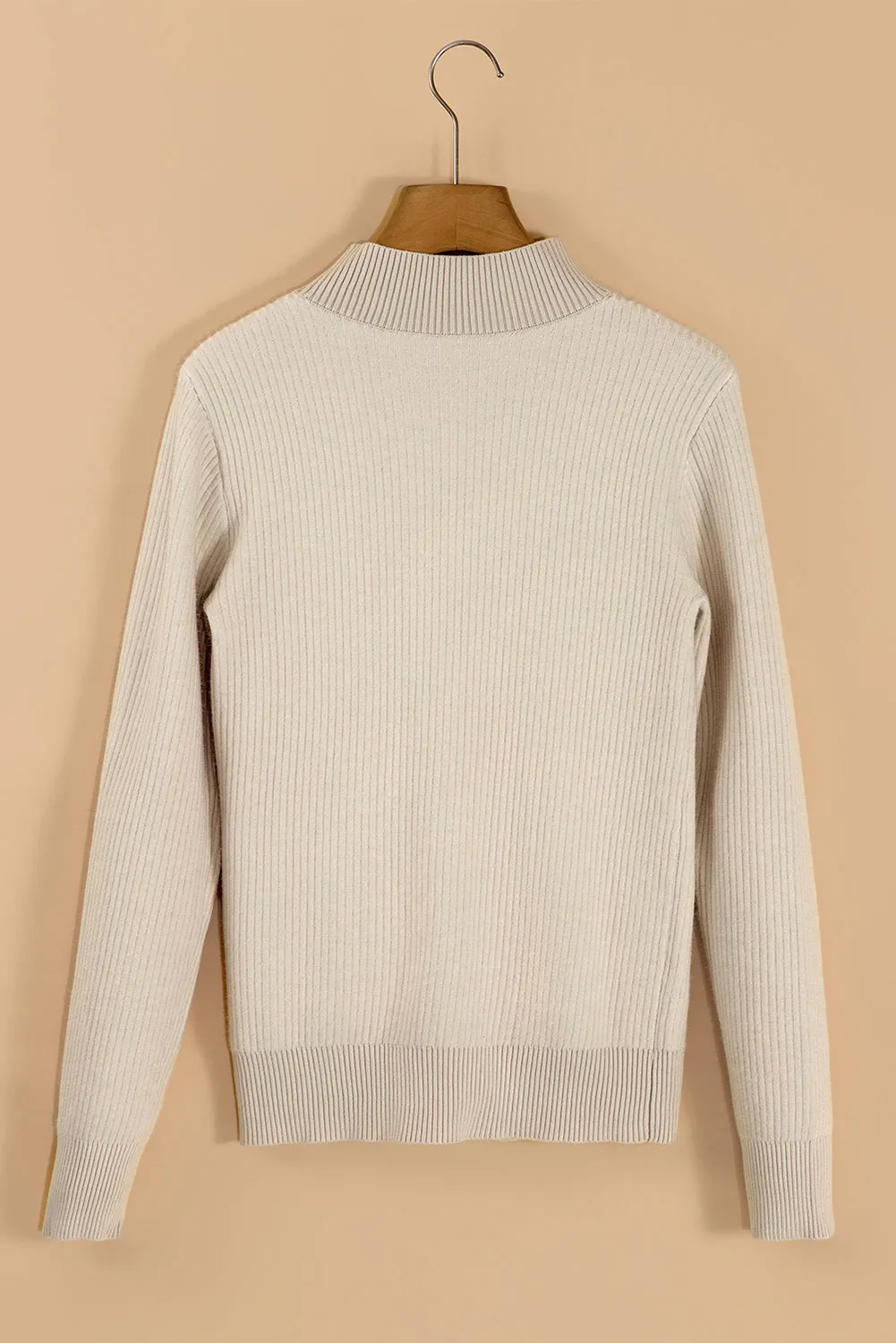 Thermal Lined Ribbed Knit Sweater