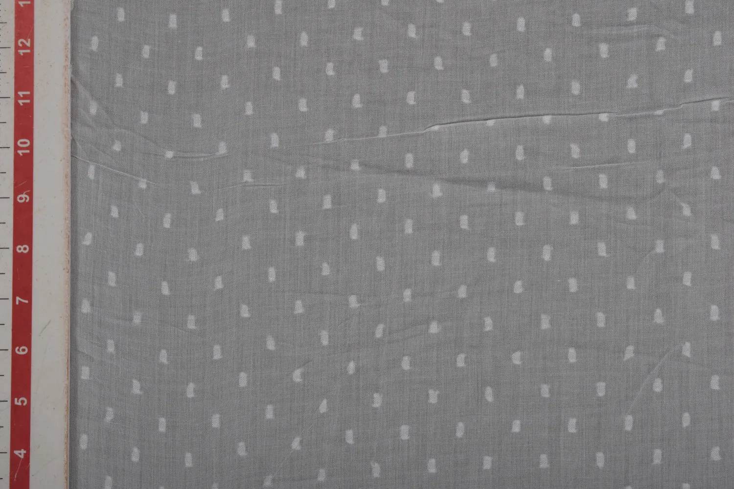 White Motifs Rayon Swiss Buta Fabric