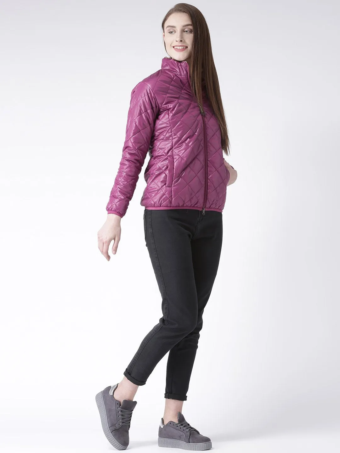 Women Full Sleeves Puffer Jacket