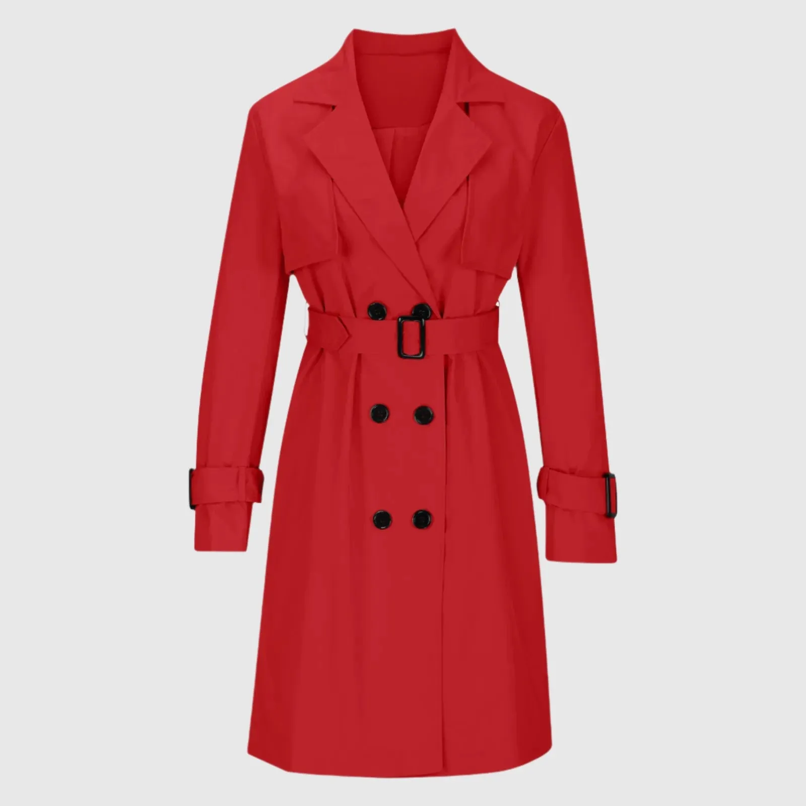 Women's Casual Double Breasted Trench Coat