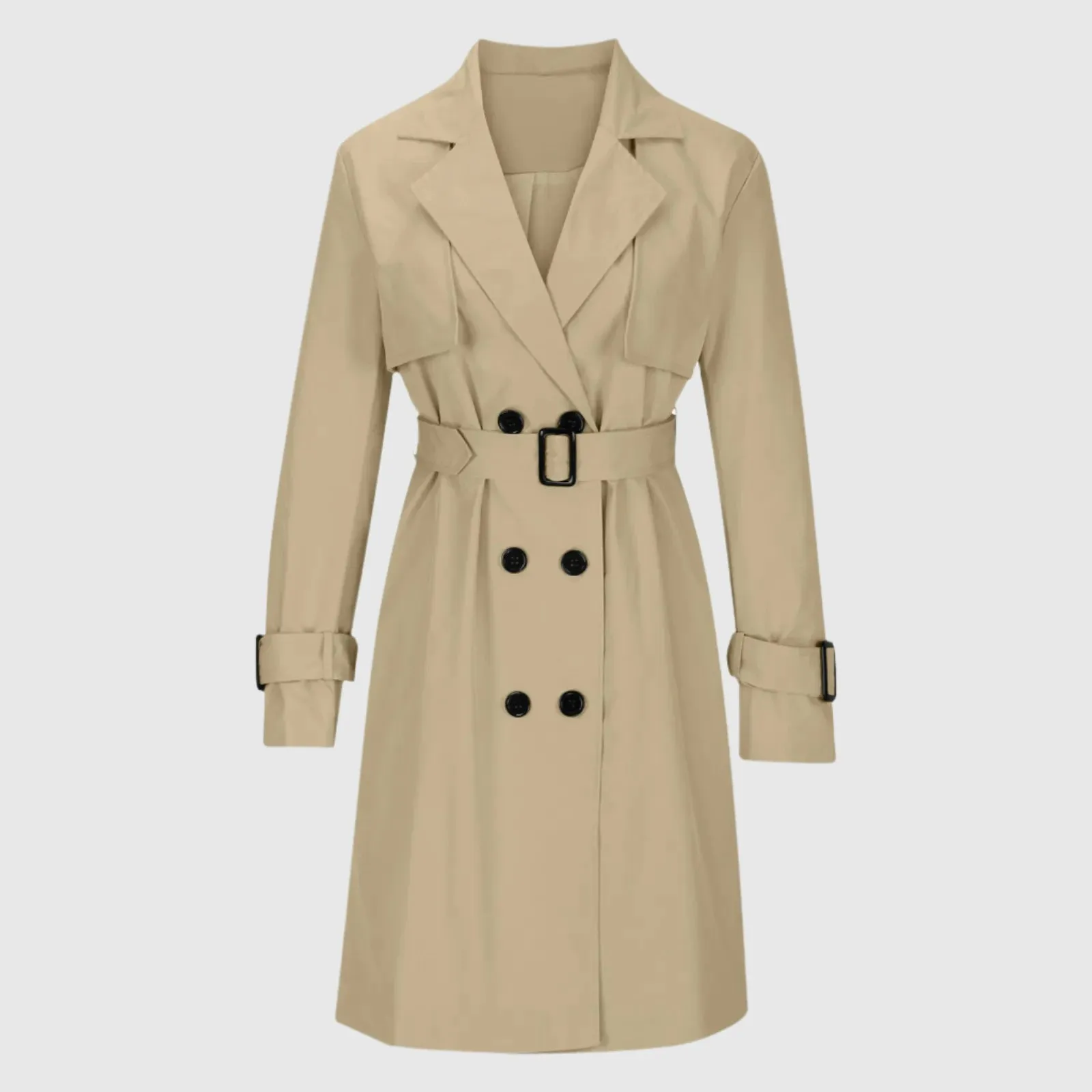 Women's Casual Double Breasted Trench Coat