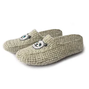 Women's Cozy Wool Slipper Socks Gray Panda