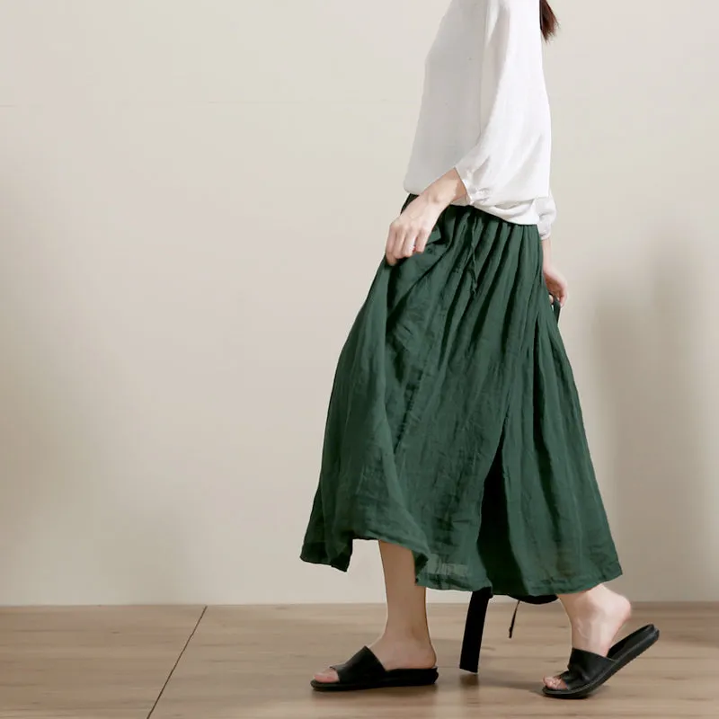 Women's Skirts Summer Linen Skirt  GU98403